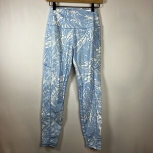 Ododos Pants Women Size Medium Blue‎ White Tie Dye High Waisted Ankle Legging